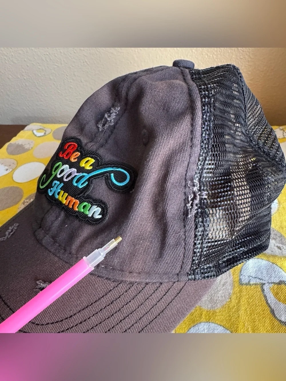 Sportsman Be a Good Human distressed baseball hat
